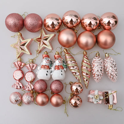 FestiveGlamour® Set Exclusif d'Ornements de Noël pour une Décoration Élégante