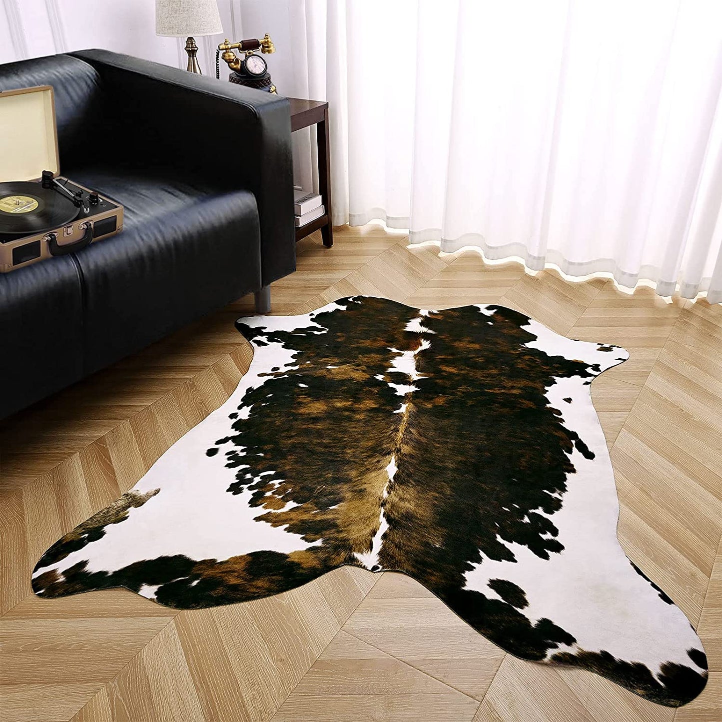 CosyLiving® Élégant Tapis en Faux Furon à Motif Vache – Confort et Style pour Votre Maison