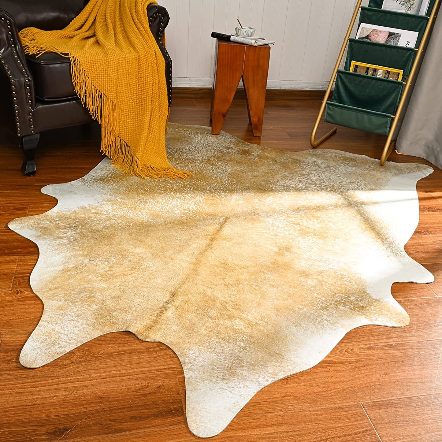 CosyLiving® Élégant Tapis en Faux Furon à Motif Vache – Confort et Style pour Votre Maison