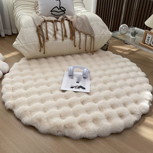 Tapis rond pour salon et chambre, design moderne et doux