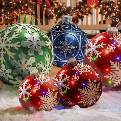 HoliDecor® Grande Boule de Noël en PVC Résistante aux Intempéries 60 cm