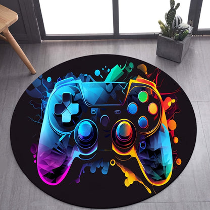 RugMaster® Tapis rond en forme de gamepad pour les gamers soucieux de style