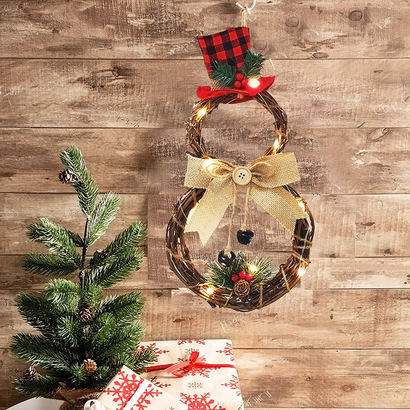 Couronne de porte de Noël en décoration