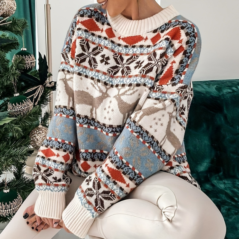 Pull en maille tendance col rond pour l'hiver