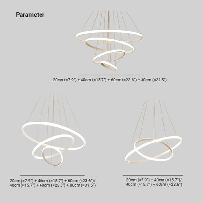 Ariana® Élégante Suspension LED en Anneaux