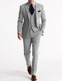 Abito Elegante in Tweed di Lana da Uomo