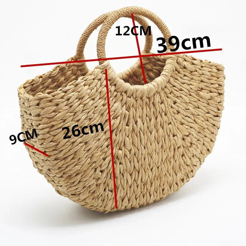 Set di Cappello e Borsa in Paglia
