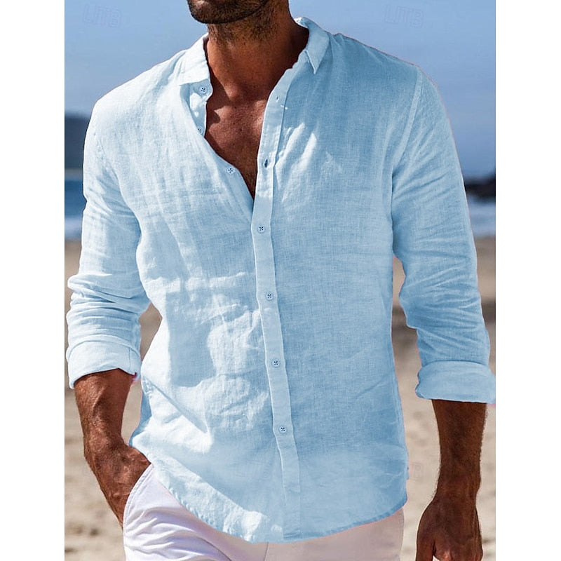 Camicia Casual da Uomo in Lino