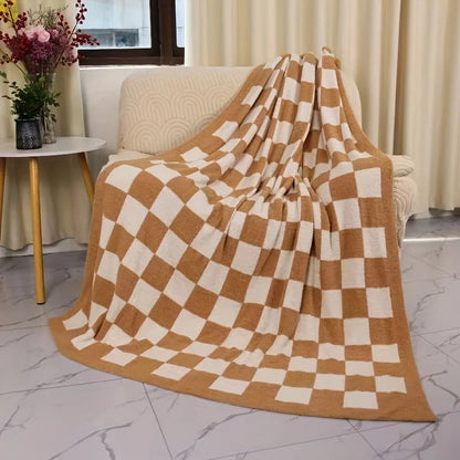 CozyDiamond® Ultradouce Couverture en Damier pour une Convivialité Élégante