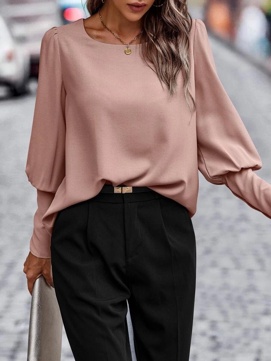 Blusa Donna Manica Lunga Tessuto Morbido