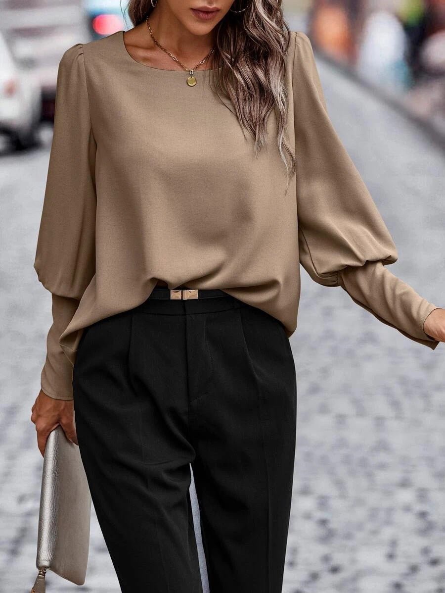 Blusa Donna Manica Lunga Tessuto Morbido