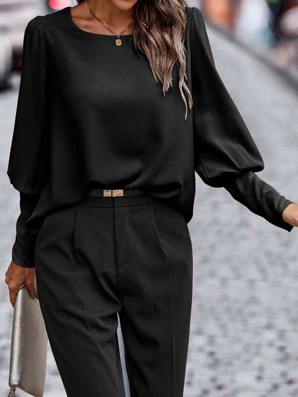 Blusa Donna Manica Lunga Tessuto Morbido