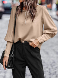 Blusa Donna Manica Lunga Tessuto Morbido
