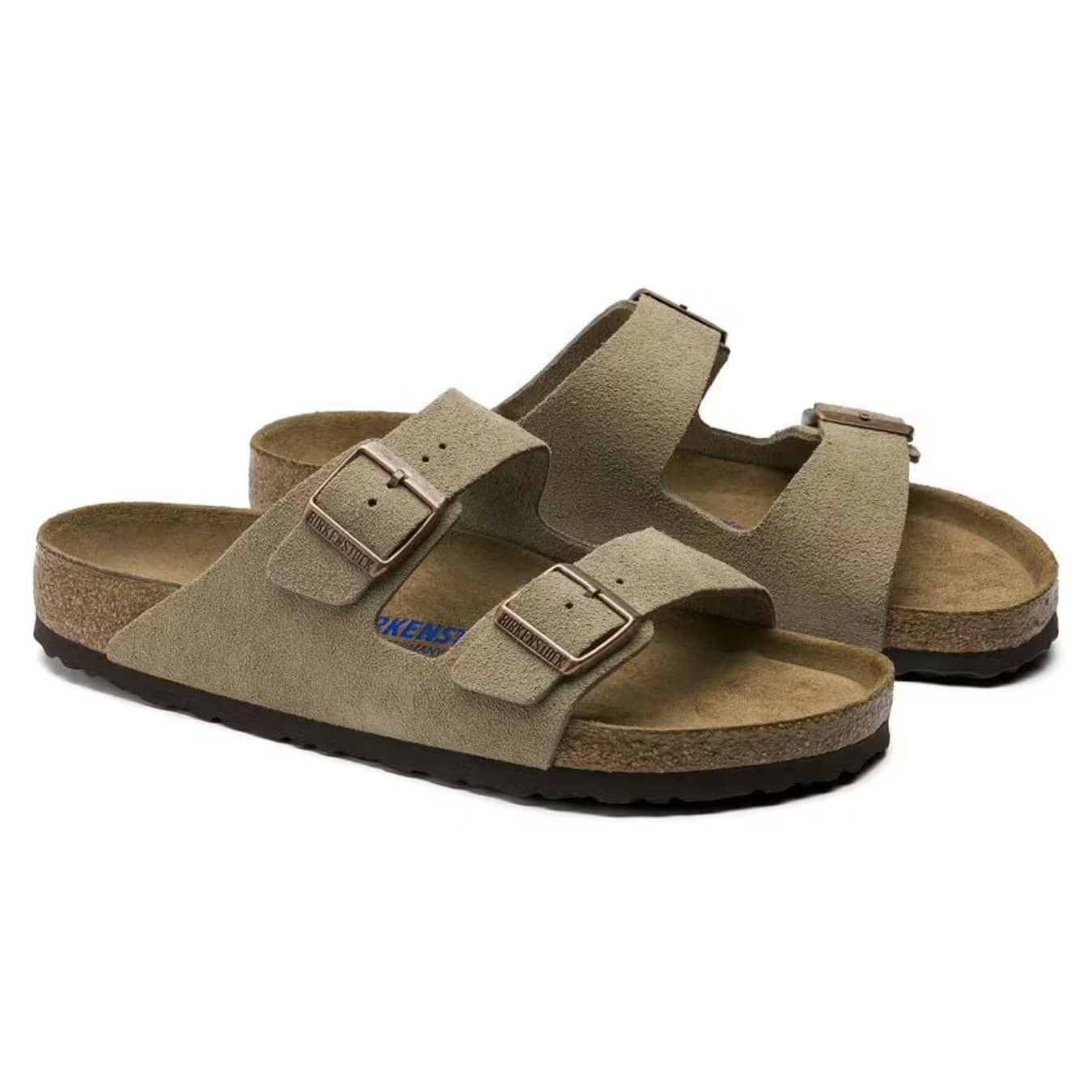 Arizona® – Sandali Casual con Plantare Anatomico Morbido in Pelle Scamosciata Taupe