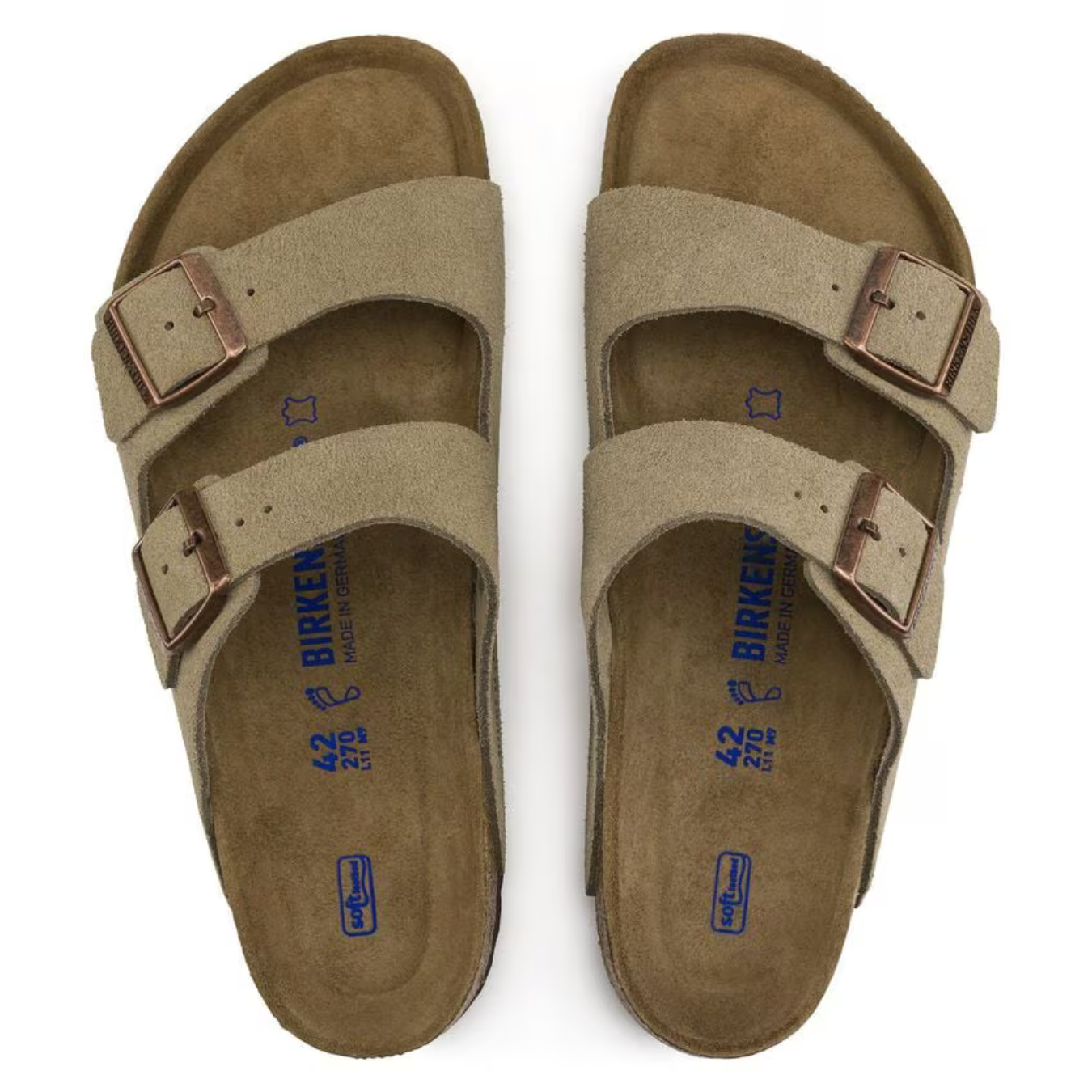 Arizona® – Sandali Casual con Plantare Anatomico Morbido in Pelle Scamosciata Taupe