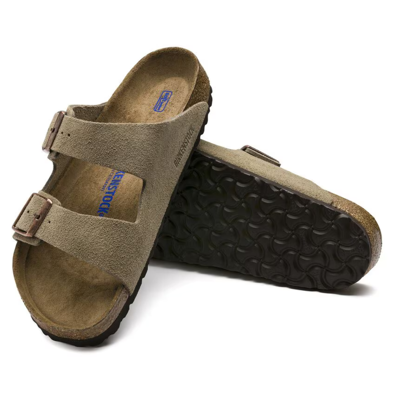 Arizona® – Sandali Casual con Plantare Anatomico Morbido in Pelle Scamosciata Taupe