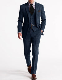 Abito Elegante in Tweed di Lana da Uomo